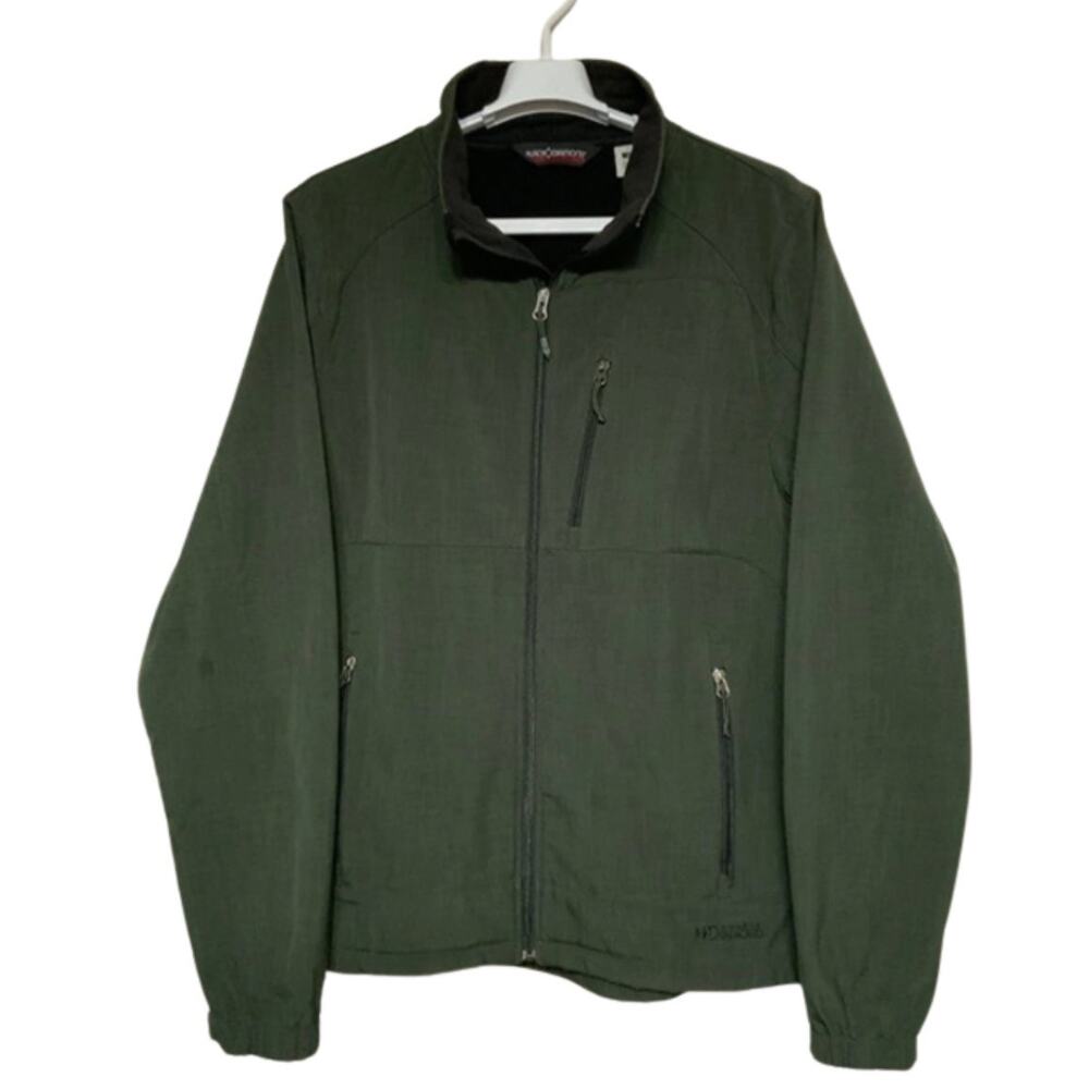 Black Diamond Double Diamond Soft Shell Fleece Lined Dark Green Full Zip XL USED